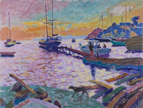 Departure at Dusk (HG1113) Oil on Canvas 32