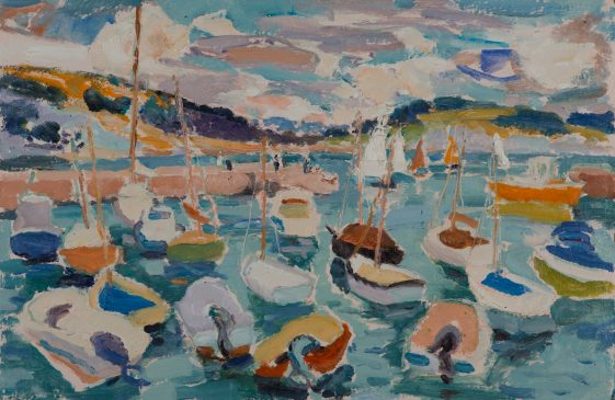 On the High Tide: Lyme Regis (HG1126) Oil on Board 15