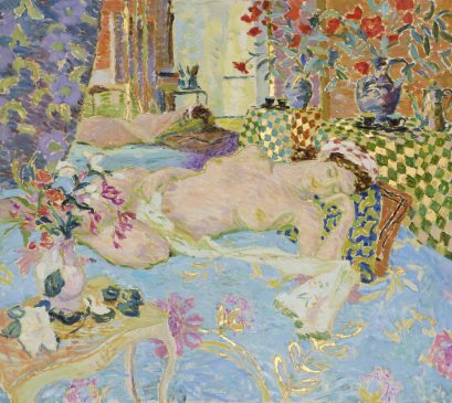 Sleeping Nude Dreaming (HG1015) Oil & Gold Leaf on Canvas 48