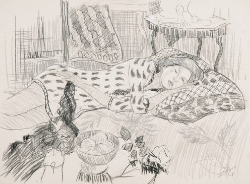 Study for La Rêve (HG1032) Pencil & Charcoal on Paper 21.5