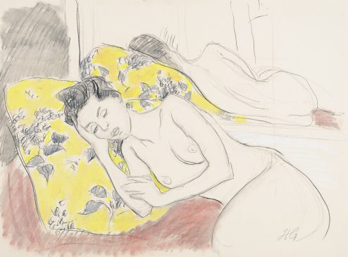 Compositional Study: Sleeping Nude (HG1034) Charcoal & Chalk on Paper 21