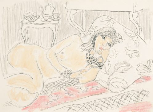 Arabella: Reclining Nude (HG1036) Charcoal & Chalk on Paper 21