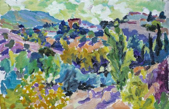 View to the Hills, Andalucia (HG1205) Oil on Board 15