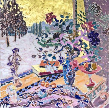 A Winter Garden (HG1232) Oil and Gold Leaf on Canvas 42