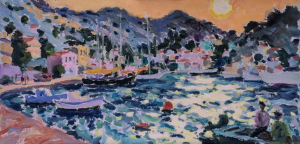 Sundown at Symi (HG1241) Oil on Canvas 18