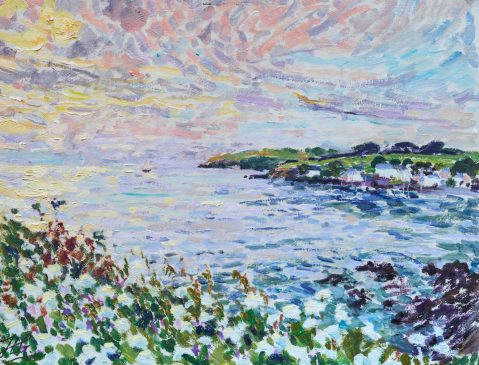 Dawn from the Cornish Cliffs (HG1245) Oil on Board 19