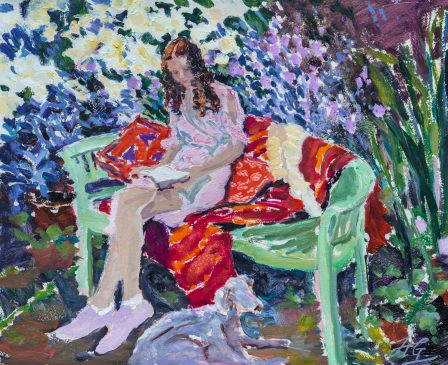 Bella and the Lillies (HG1247) Oil on Board, 25