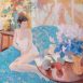 Figure Seated on the Sofa II (HG698) Oil on Canvas 36