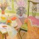 Still Life with Cyclamen, Chair and Table II (HG702) Oil on Canvas 30