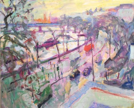 The Embankment, November Dusk (HG727) Oil on Canvas 38