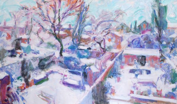 London Gardens after Snow (HG728) Oil on Canvas 38