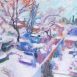 London Gardens after Snow (HG728) Oil on Canvas 38