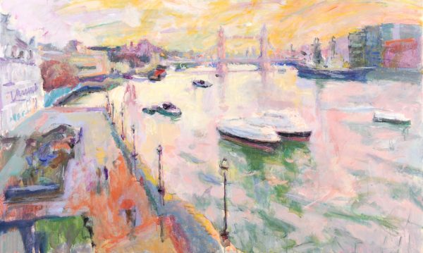 Tower Bridge, Winter Afternoon (HG753) Oil on Canvas 30