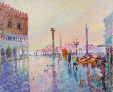 St Mark's Square, Late Winter Morning (HG793) Oil on Canvas 38