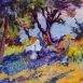 The Table Under the Tree, Limiona (HG806B) Oil on Gessoed Board 14.75