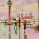 San Giorgio Maggiore, Venice, Rainy Morning (HG812) Oil on Gessoed Board 14
