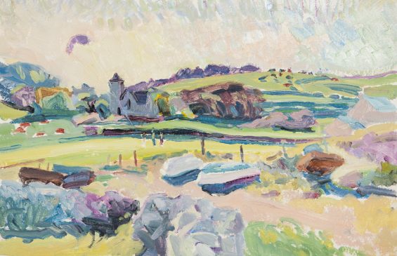 Late Afternoon, Looking Towards St Nicholas' Church (HG874) Oil on board 15