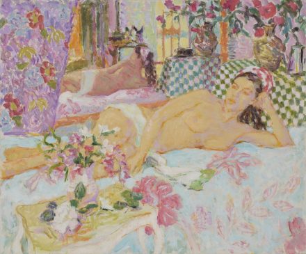 Reclining Nude with Headscarf, Warm Afternoon Light (HG915) Oil on canvas 38