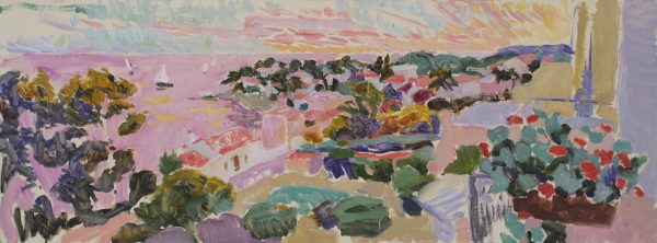 View from the Balcony, Bandol, Summer Evening (HG923) Oil on canvas 18