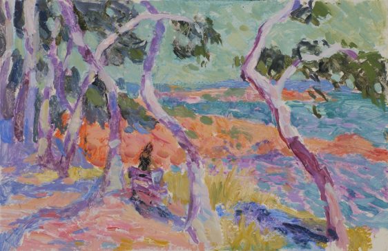 Mediterranean Trees (HG930) Oil on board 11