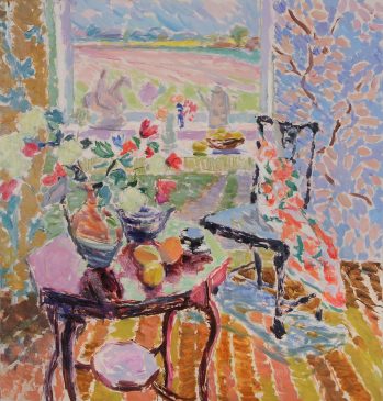 Summertime: Studio Interior with Jug of Flowers (HG978) Oil on Canvas 36