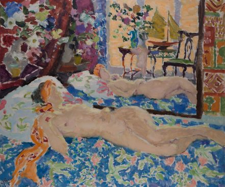 Late Afternoon Light, Interior with Reclining Nude (HG1156) Oil on Canvas 38