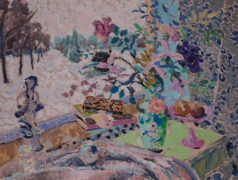 A Winter Afternoon: Still Life with Jug of Flowers (HG1164) Oil on Canvas 32