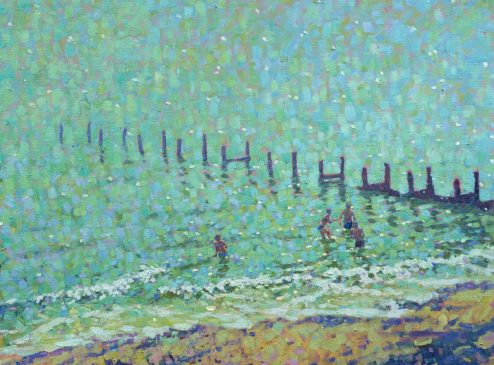 The Sea at Southwold, Hot June Day (HG213) Oil on Canvas 28