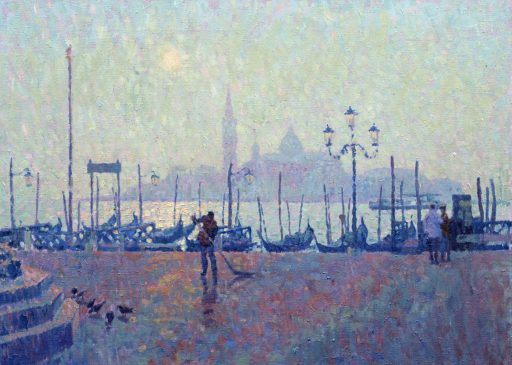 Morning Mist, Sun Rising above San Giorgio Maggiore (HG214) Oil on Canvas 22