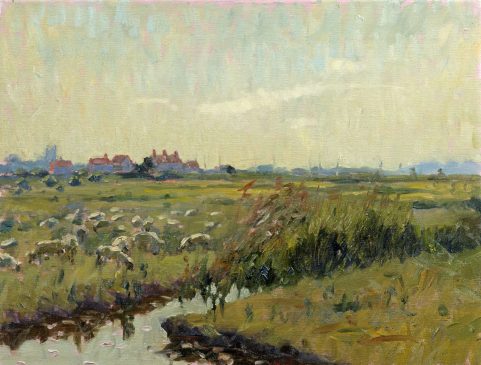 The Marshes at Southwold, March Afternoon (HG224) Oil on Canvas 14