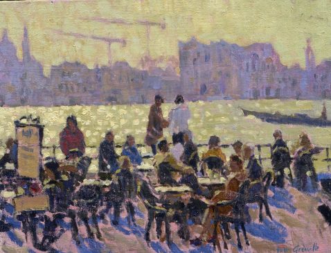 Lunch on the Zattere (HG239) Oil on Board 11.5