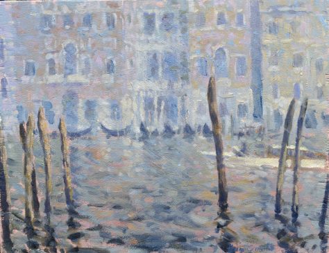 Study for Misty Morning, Grand Canal (HG237) Oil on Board 11.5