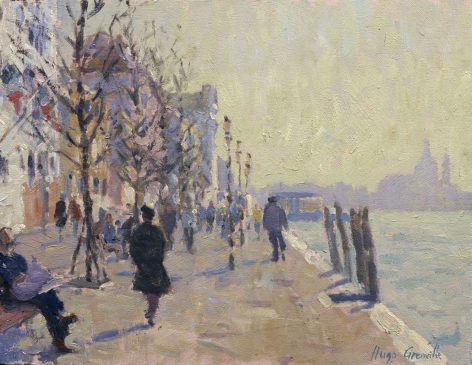 Sunday Morning on the Zattere (HG238) Oil on Board 11.5