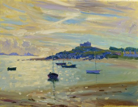 Receding Rain Clouds, Early Morning Sunlight (HG251) Oil on Canvas 14