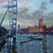 Winter Dusk, The Thames from Hungerford Bridge (HG507) Oil on Canvas 24