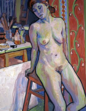 Still Life with Seated Nude (HG516) Oil on Canvas 36