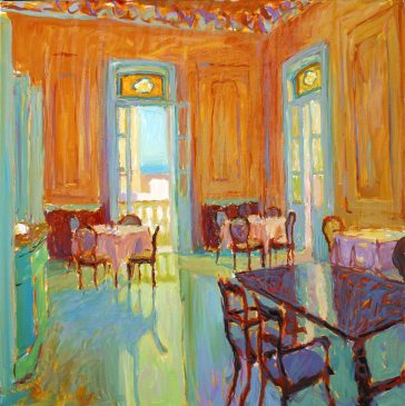 The Dining Room at the San Miguel, Havana (HG533) Oil on Canvas 24