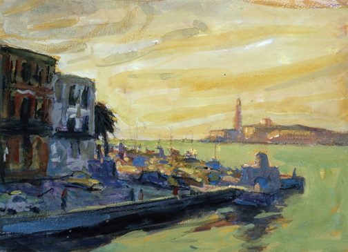 Havana Harbour, Late Afternoon (HG546) Gouache on Paper 11