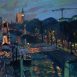 Lighting Up Time, The Thames Embankment (HG551) Oil on Canvas 28