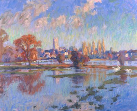 The Waveney in Flood, February Morning (HG306) Oil on Canvas 34