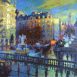 Trafalgar Square, January Evening (HG307) Oil on Canvas 32