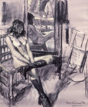 Vanessa in the Studio (HG31) Charcoal and Chalk 22