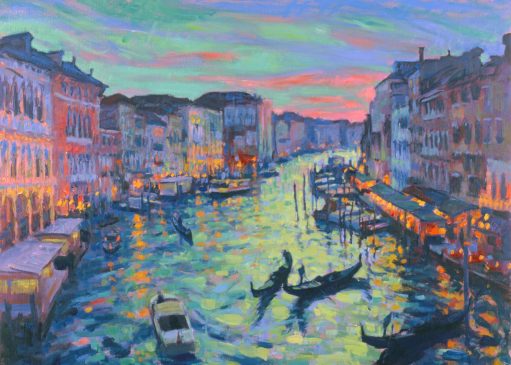 Dusk, the Grand Canal (HG310) Oil on Canvas 26