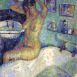 Nude Seated on the Bath (HG318) Oil on Canvas 26