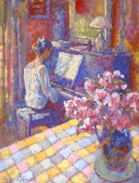 The Piano Practice (HG327) Distemper on Canvas 26