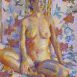 Seated Nude, French Chintz (HG340) Pastel on Board 22