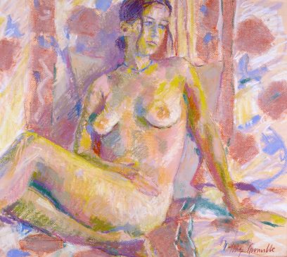 Study for Reclining Nude (HG341) Pastel on Paper 19.5