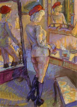 The Red Cap (HG344) Pastel on Board 26