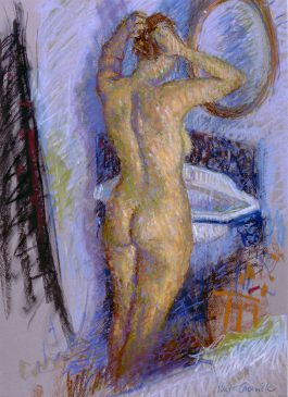 Figure Standing at the Basin (HG345) Pastel on Paper 26