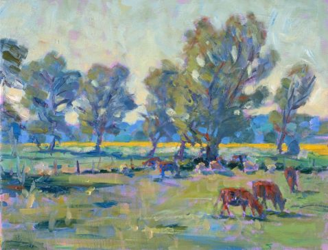 Mendham Marshes, May Afternoon (HG350) Oil on Canvas 14